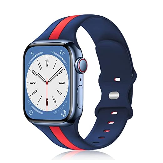 SUIMUMU Pulseiras de Compatíveis com Apple Watch Band Ultra 49mm 45mm 44mm 41mm 40mm, Pulseira de Substituição Silicone Macio para série IWatch Ultra 8 7 6 5 4 SE (#6,40mm/41mm)