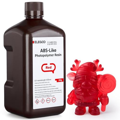 ELEGOO ABS-Like 3D Printer Resin Clear Red 2000g