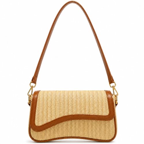 Image of Amszke Shoulder Bag for Women Y2K Crossbody Purse PU Leather Underarm Handbag 2 Adjustable Strap for Daily Commute Travel
