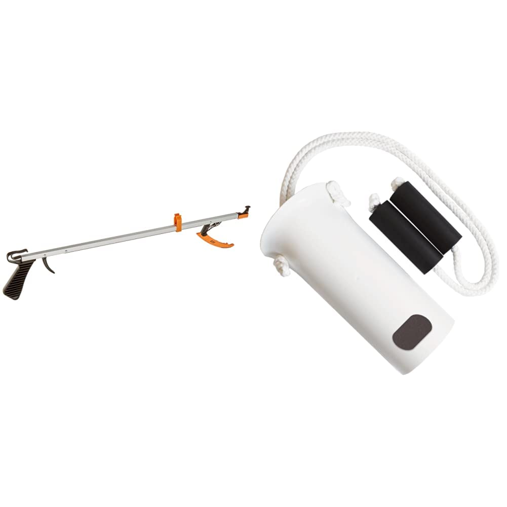 Sammons Preston-28625 Easireach II Reacher, 26", Standard, Ergonomic Reaching Aid with Magnet & Rehabilitation Advantage Sock Aid with Foam Handles, Standard : Health & Household