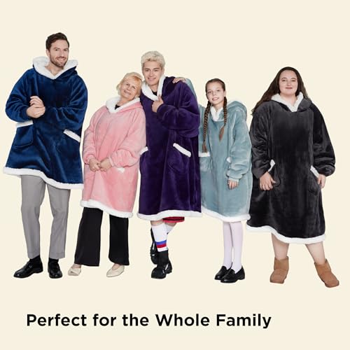 Bedsure Sherpa Wearable Blanket Hoodie — Flannel-Lined Oversized Hoodie Blanket — view 9