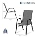 GarveeHome Gartenstühle 4er Set – Stapelbare Textilene Gartenstühle aus Metall, Outdoor Stühle Set wetterfest & rostbeständig, Terrassenstühle 4er Set für Garten, Balkon & Terrasse (Grau)