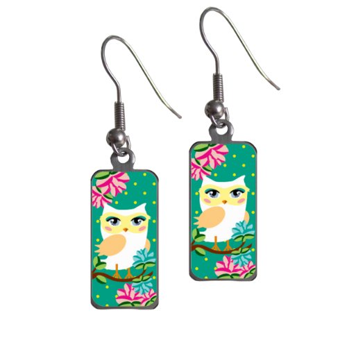 Pendientes turquesa HIBOU décodélire