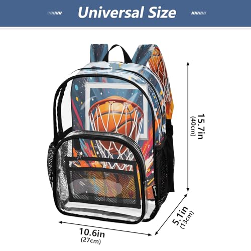 Clear Backpack for School Basketball Hoop Transparent Bookbag for Girls See Through PVC Boy Backpacks4