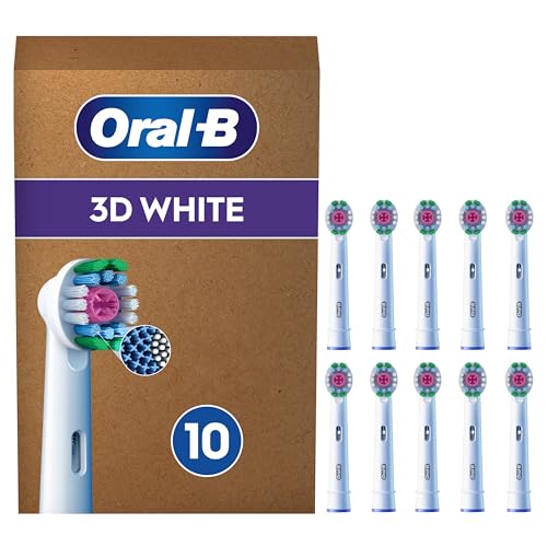 Oral-B Pro Lot De 10 Brossettes De Rechange 3D White, AUTHENTIQUES, Blanches, Cupule De Polissage Pour Des Dents Blanches Sans Taches, Embout Pour Les Brosses...