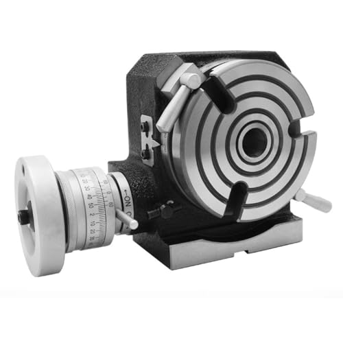 RATTMMOTOR Mesa rotativa HV-4 MT2 de 10 cm/100 mm com 4 ranhuras horizontal vertical com cabeça de i