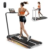 Incline Walking Pad Treadmill, 2.5HP Foldable Walking Pads, Compact Treadmill for Small Spaces Home Office with Handle Bar & 0.6-6.2MPH LED Display 350LB Capacity