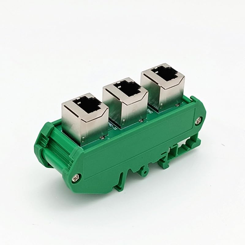 RJ50 10P10C Vertical Jack 4-Way Buss Board DIN Rail Mount Interface Module