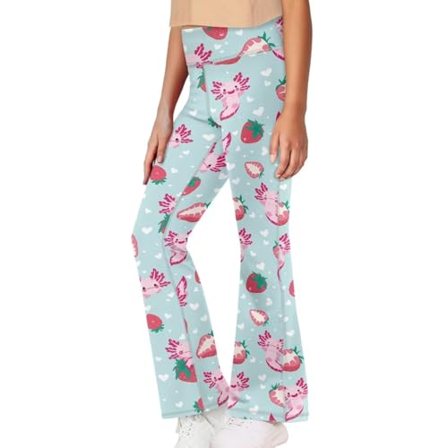 DISNIMO Girls Activewear Flare Leggings Wide Leg Yoga Pants Full Length Dance Tights School Uniform