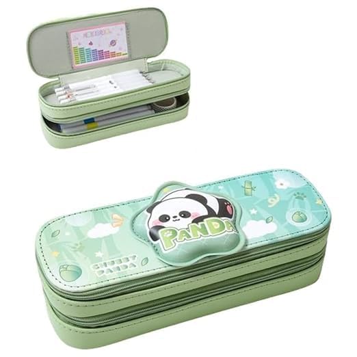 Image of DEOXY Panda Themed Pencil Case with Super Large Capacity Cute Pencil Box,Pencil Bag Aesthetic School Supplies,Stationery Bag Zipper Pencil Pouch for Girls & Boys (Panda)