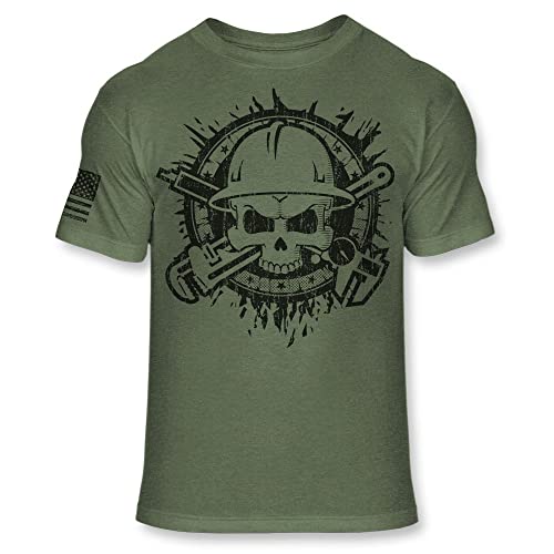Millwright Skull T-Shirt - Industial Mechanic Crossbones Athletic Blend Tee - A146