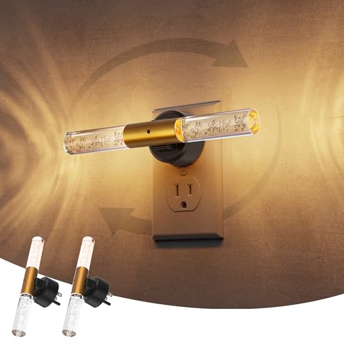 Image of L LOHAS LED Night Light, Rotating Night Lights Plug into Wall, Light Sensor, Soft White 3 Level Dimmable LED Nightlight Plug in, Acrylic Bubble Mini Light for Bedroom Bathroom Hallway Adults, 2 Pack