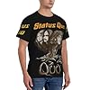 Novalette Men's Status Vintage Tshirts Crew Neck Quo T-Shirt Logo Mens Soft Comfortable Short Sleeve Tee T Shirts Gift for Fans Merch Black #1