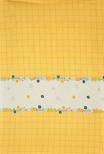 Image of Cotton 8 Piece Diwan Set 1 Bed Sheet 2 Bolster Cover 5 pcs Cushion Cover (White & Yellow)