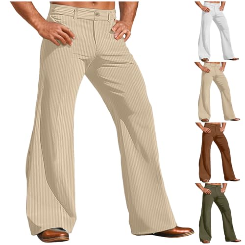 Corduroy Pants Men Straight Leg Pleated Dress Pants Loose Vintage 60S 70S Bell Bottom Pants Retro Disco Pants Trousers4