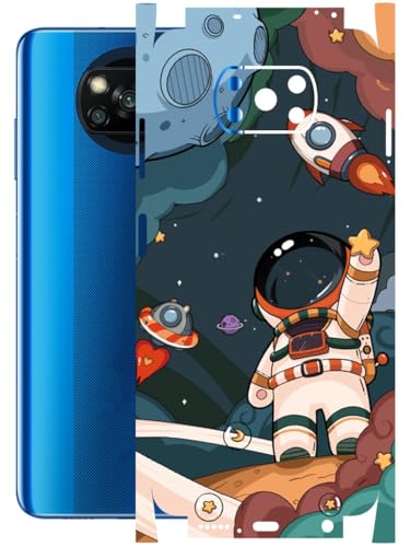 Image of AtOdds - Full Body Back Screen Guard Protector Film - Lamination Wrap Skin Sticker Compatible with Poco X3 PRO | Scratchproof Matte Finish (Space)