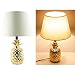 KANSTAR BL606 Ceramic Pineapple Gold Finish Table Lamp, 7" x 12" x 19"