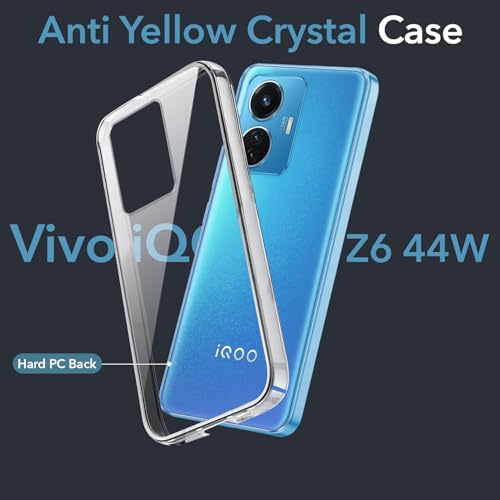 Image of Jkobi Lifetime Anti-Yellow Clear Back Cover Case for Vivo IQOO Z6 44W (Sleek Hard Crystal | Shockproof and Camera Protection)