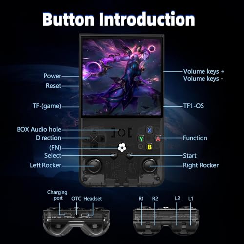 R36MAX Retro Handheld Game Console, 18000+ HD Games Mini Retro Video Console, 4.0 Inch IPS Screen, 64GB Memory, Portable Arcade Video Gaming Console Gift for Adults, Black - Image 6