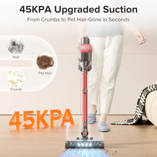 Image of Tipdiy Cordless Vacuum Cleaner with 45KPA 45Mins for Hard Floor & Carpet