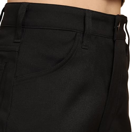 Image of Wrangler Women Black Polyester High Rise Trousers