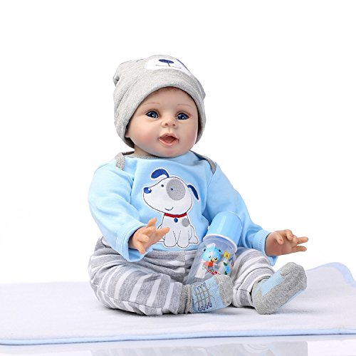 NPKDOLLS Reborn Baby Doll Soft Silicone Vinyl Baby Boy 22inch 55cm Magnetic Mouth