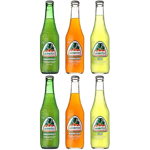 Jarritos Mexican Soft Soda Drink, Grapefruit, Mandarin, Lime - Variety Pack, 12.5oz Glass Bottle (Pack of 6, Total of 75 Fl Oz) Cover
