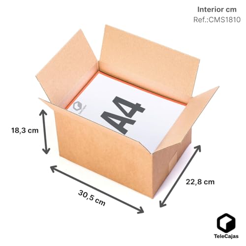 TELECAJAS | 30 Cajas 305x228x183 mm de Cartón Muy Robusto | Kraft Marrón Interior/Exterior – Ideal para Envíos Postales y Pequeños Negocios | Pack de 30 - imagen 2
