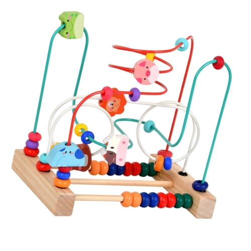 Fenteer Juguete de Laberinto de Cuentas de Madera con Rodillos de Colores para Capacidad de Agarre, Juguete de Rodillos de Cuentas para Aprendizaje