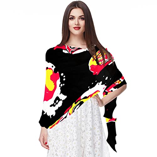 Écharpe tête de mort gothique punk rose et vagues multicolores pour look alternatif