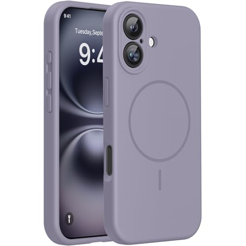 Miracase Kompatibel mit iPhone 16 Hülle, [weiches kratzfestes Mikrofaser-Innenfutter], kompatibel mit MagSafe, Flüssig Silikon Hülle mit stoßfestem Fallschutz für iPhone 16, Schokolade