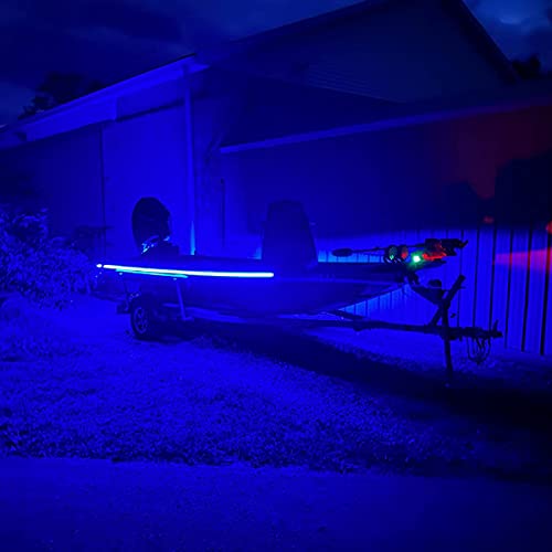 Juiohaky Pontoon Boat Lights Marine Led Strip Lights, Boat Led Strip Lights 12V Waterproof, Led Boat Lights Interior Boat Deck Lights For Kayak, Jon Boat, Bass Boat, Fishing Boat (Blue, 32.8Ft) #TOP6