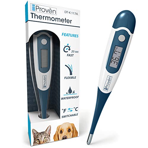 Best Digital Medical Pet Thermometer (Termometro) - Suitable for Pets - Cat and Dog Thermometer - Accurate and Fast - Rectal and Oral Thermometer - DT-K117A-US-WG iProvèn - 2019 High Quality