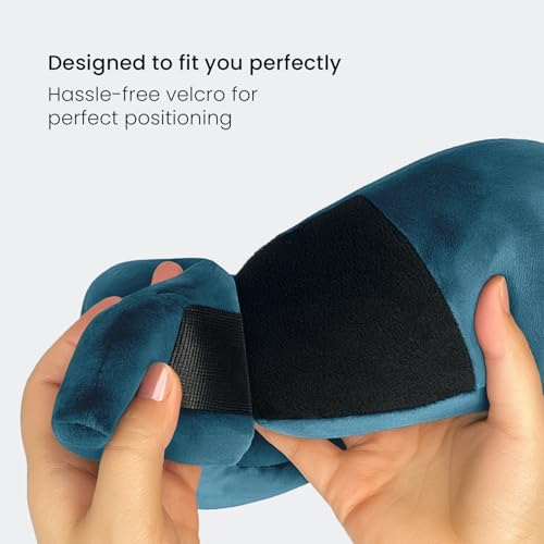 Image of Sassoon | Neck Pillow for Travelling |Memory Foam Travel Neck Pillow | with Adjustable Velcro Strap | Perfect for Airplane, Car, Train, Bus Travel with Cover & Machine Washable - Teal, Standard Size