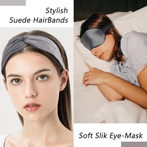 SOFTCARE-Fleece-9090-Bed-Blanket-with-Eye-Mask-Headband-All-SeasonAnti-StaticThicken-350GSM-Warm-Fuzzy-Blanket-Lightweight-Thermal-Blanket-for-CouchBedand-Sofa-Dark-Gray-Queen-Size