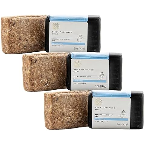 Shea Radiance African Black Soap Bar 3 Pack | Unscented Cover