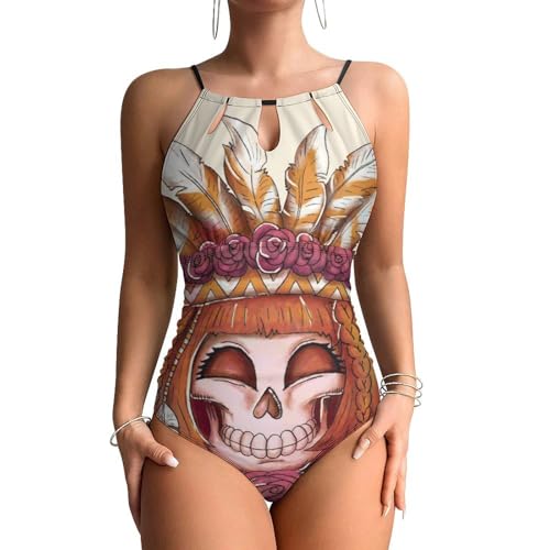 Maillot de bain luxe Crâne À Plumes tissu premium une pièce