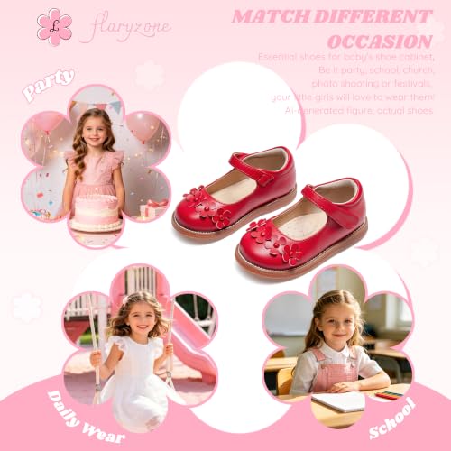 Image of Flaryzone Toddler Little Girl Mary Jane School Uniform Oxfords Flat Dress Shoes