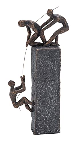 Deco 79 Polystone People Climbing Sculpture, 7" X 3" X 17", Gray #TOP1
