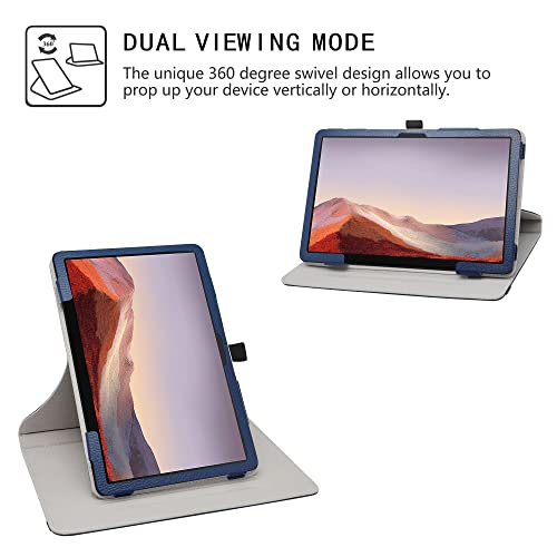 Protection TCL Tab Pro 5G bleue rotative anti-rayures cuir PU - 2