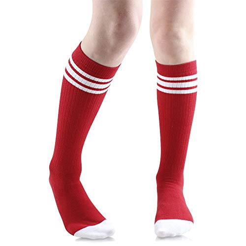 juDanzy Baby, Toddler & Kids Knee High Stripe Tube Socks For Boys & Girls With Grips