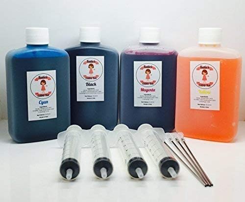 Edible Ink Compatible With Canon MG5650 IP7250 MG5450 MG6450 with refill tools and 110ml of each Colour Cyan, Magenta, Yellow and Black.