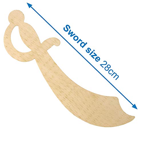 Baker Ross EF695 Piraat houten zwaarden voor kinderen om te schilderen versieren en te personaliseren dressing - Pack… - Image 5