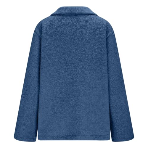 Women Sherpa Jacket Oversized Lapel Fleece Fuzzy Jackets Winter Coats - image 6