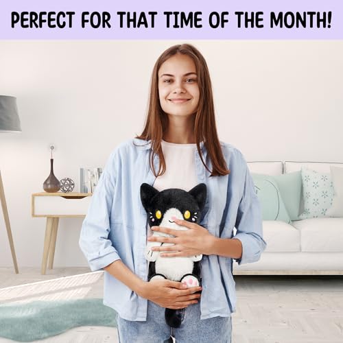 Image of Tuxedo Cat Microwavable 1.5 lbs Unscented Heating Pad for Women and Kids- Cute Soft Cozy Pillow Plush Heatable Warm Stuffed Animals - Kawaii Hot and Cold Plushie - Tuxedo Cat Gifts for Girls and Women