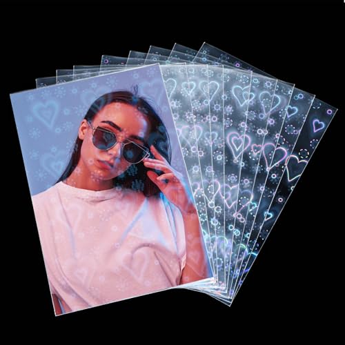 100 Custodie Olografiche A Forma Di Cuore Per Carte Collezionabili – 65x90mm, Protettive E Scintillanti