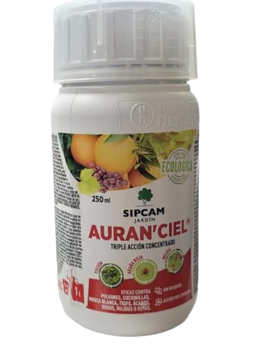 AURAN´CIEL 250ml - Sipcam. Triple accion concentrado a base de aceite de naranja. Insecticida, fungicida y acaricida. Eficaz contra mildiu, pulgon y araña roja. Apto en agricultura ecológica