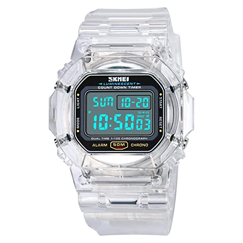 RNONDRY Womens Mens Digital Watch, Clear Waterproof Watches for Men, Women's Digital Watch for Boys Girls Wrist Watch with Date Alarm & Countdown2