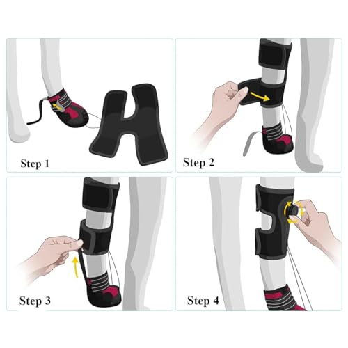 Poo4kark Fußheber mit Rolle (Keine Knöchelstütze) für Hunde. Korrigierende Hundeschuhe zum sicheren Anheben der Zehen bei Fußproblemen zur Verbesserung des Gangs bei Hunden. (Black, S)