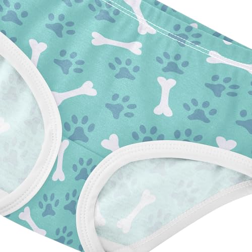 Little Girl Underwear Toddler Panties Kids Undies Dog Paw Bone Soft Cotton Briefs 2T-8Y4